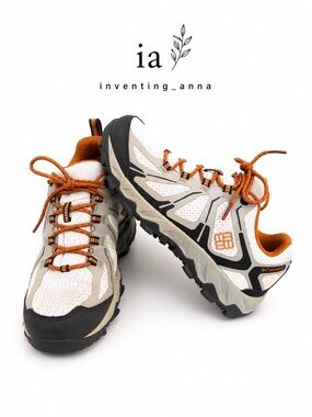 Unisex Athletic Shoes in Gray with Orange Trim Details Rubber Soles